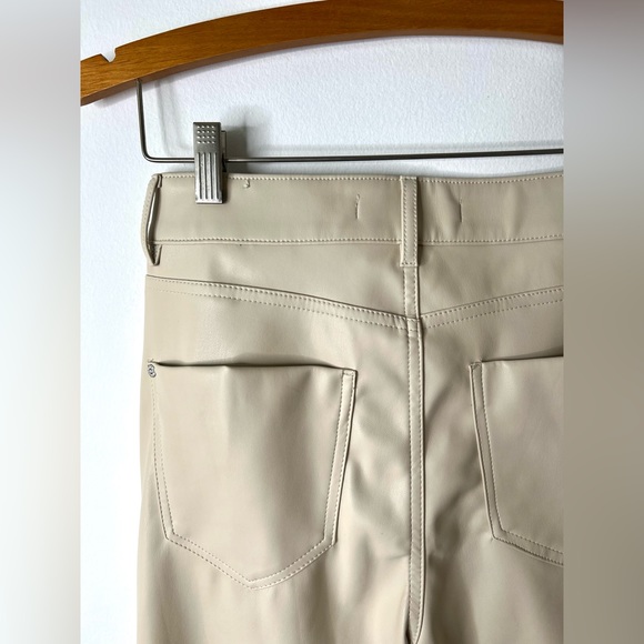 BRAND NEW ZARA BEIGE LEATHER SLIM FIT SIZE 6 PANTS!! - Picture 4 of 5